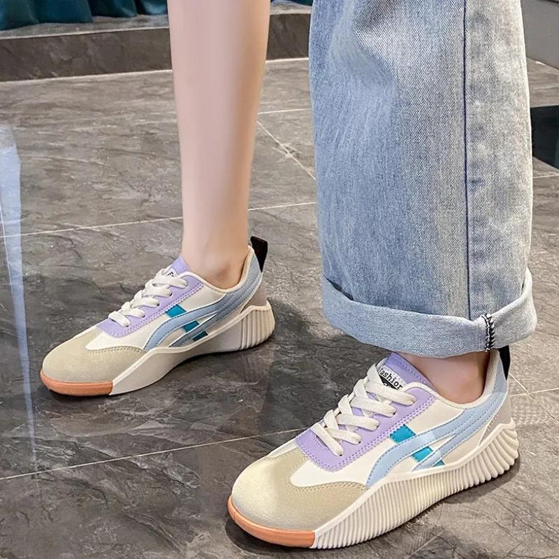 Модные женские кроссовки, летний тренд, удобная повседневная обувь, дышащие кроссовки на шнуровке, универсальные фирменные туфли на плоской подошве для ходьбы