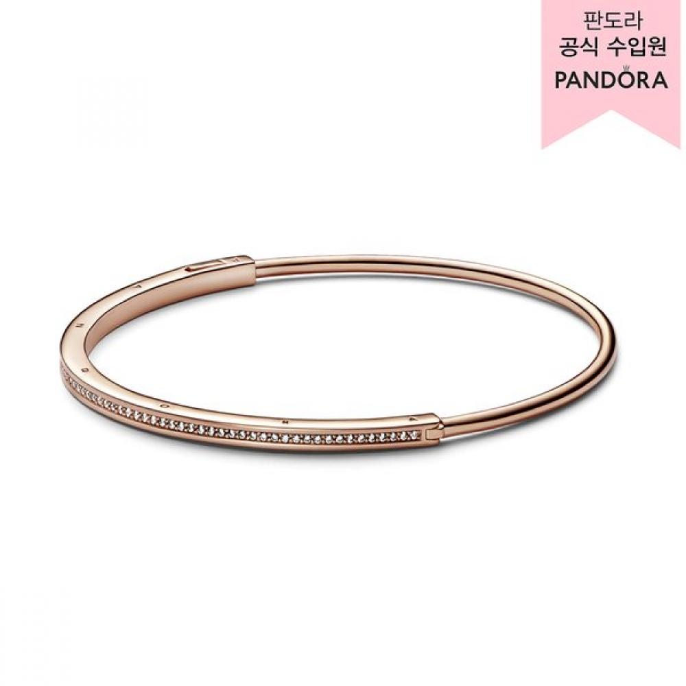 Pandora Браслет-бангл Rose Signature I D с паве 582313c01