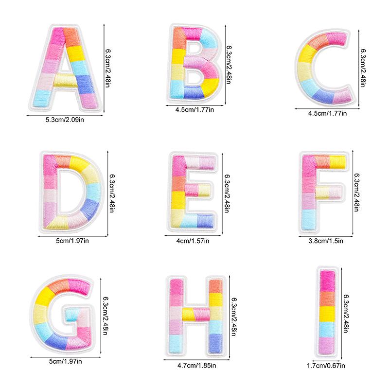 Алфавит 26 букв вышитые наклейки современный полиэстер ручная работа своими руками аппликация простота вогнутые выпуклые буквы градиент цвета