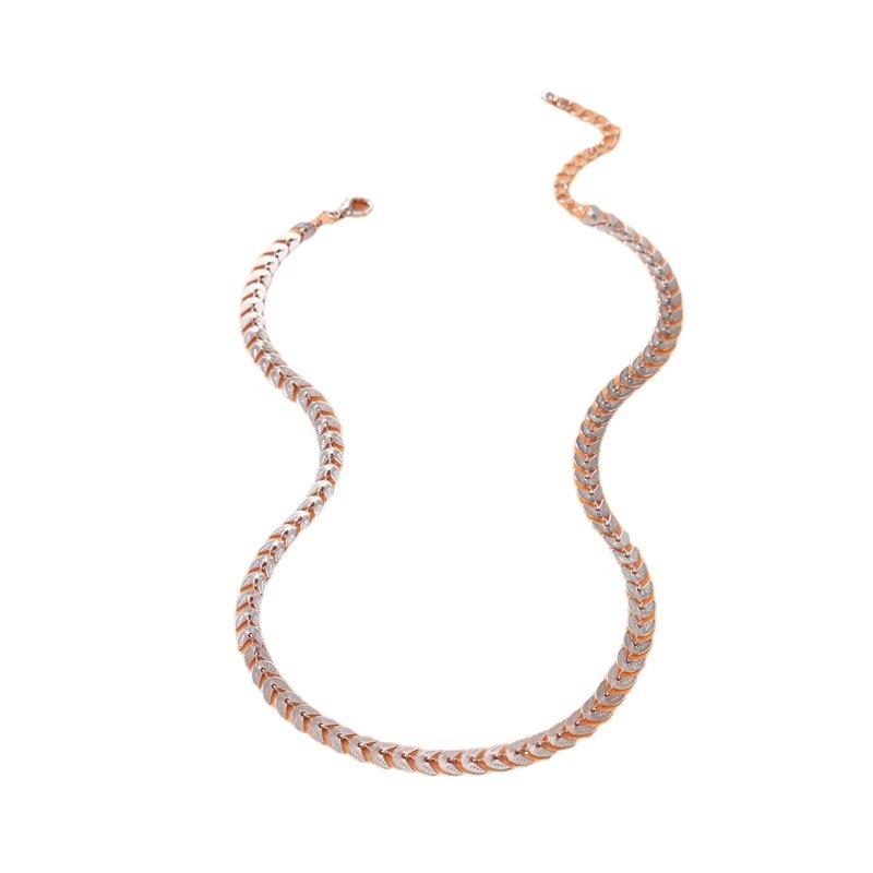 Мужская и женская цепочка на одинаковую шею, цепочка из сплава рыбьей чешуи, однослойное ожерелье, простая геометрическая цепочка на ключицу