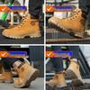 Men's Wear-Resistant Steel Toe Work Boots: Anti-Smash, Anti-Puncture, Non-Slip Safety Shoes