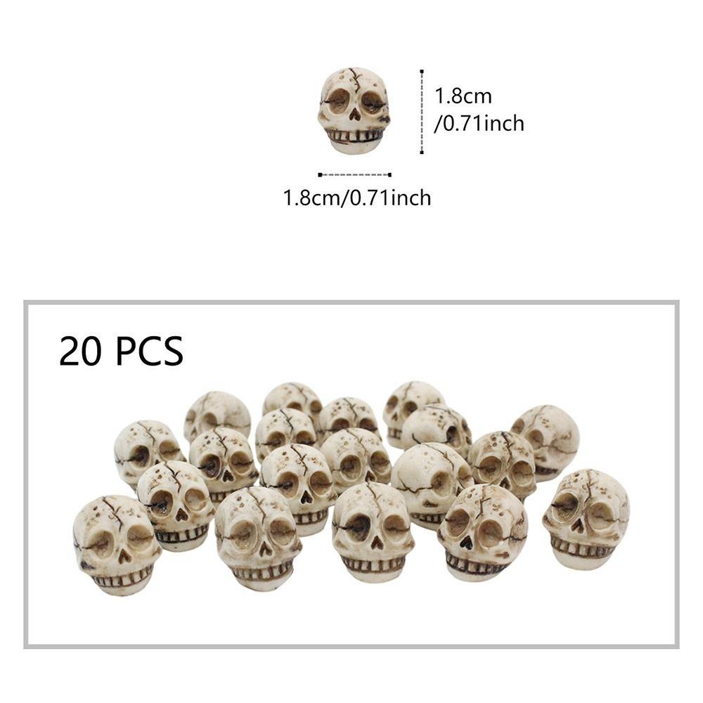 20PCS Lightweight Halloween Skull Figurine Resin Miniature Dragon Skull Figurine  Home Decoration