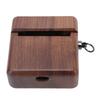 Wooden Case Hand Polished Handcrafted   Earbuds Charging Case Cover Anti Scratch Anti Drop Walnut