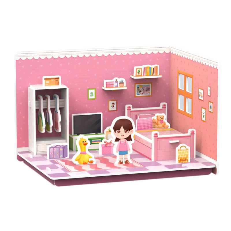 Three-Dimensional House Assemble Model Creative Handmade DIY 3D Paper Card Puzzle Parent-Child Interaction Children's Toys