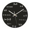 Math Wall Clock Silent Non-Ticking Quartz Movement with Hanging Hook Wooden Clock for Classroom Home Decoration
