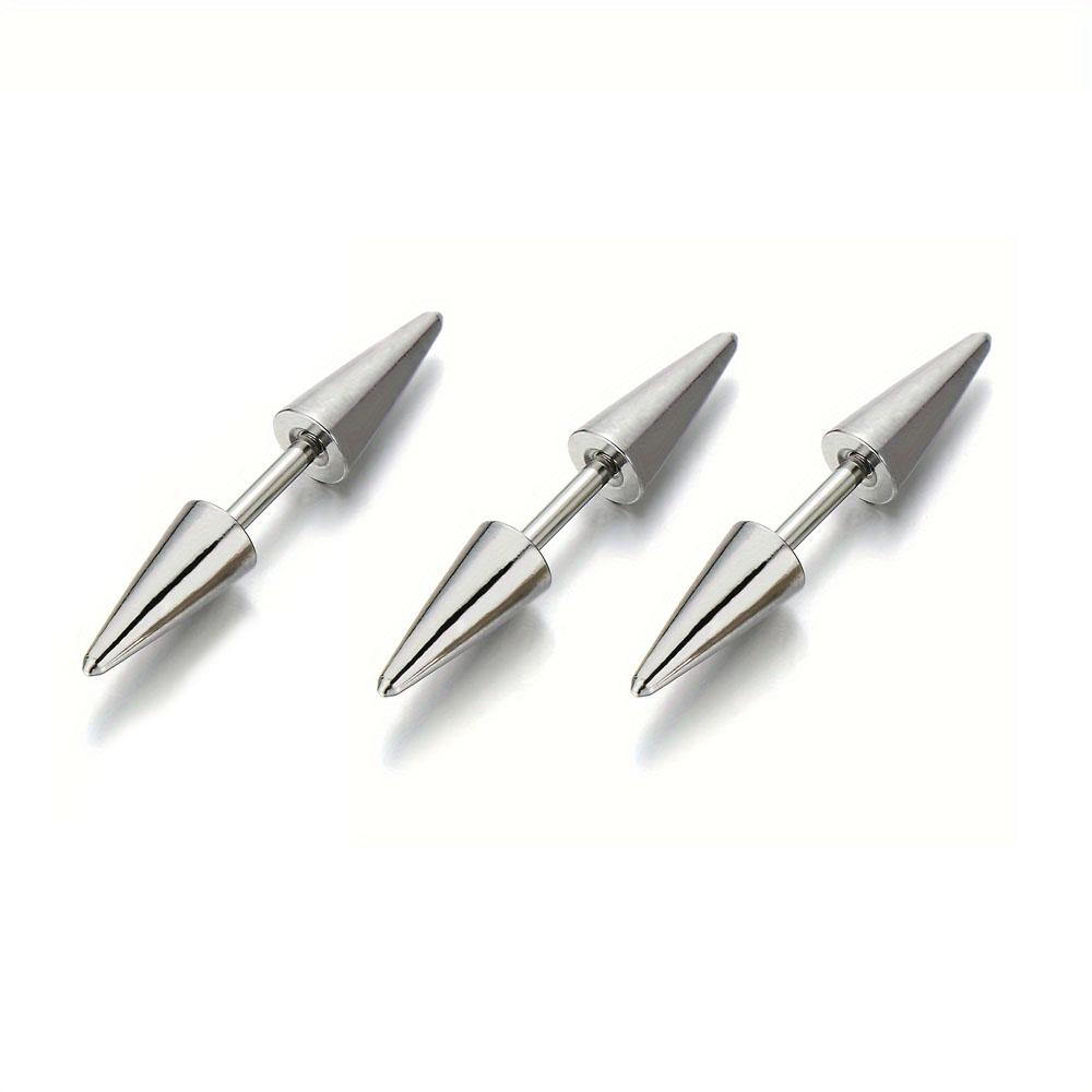 3 шт./комплект Классические Модные Панк-Рок Заклепки Шипы Наконечники Конусы 316L Нержавеющая Сталь Женские Мужские Гвоздики Серьги Пирсинг Украшения для Тела