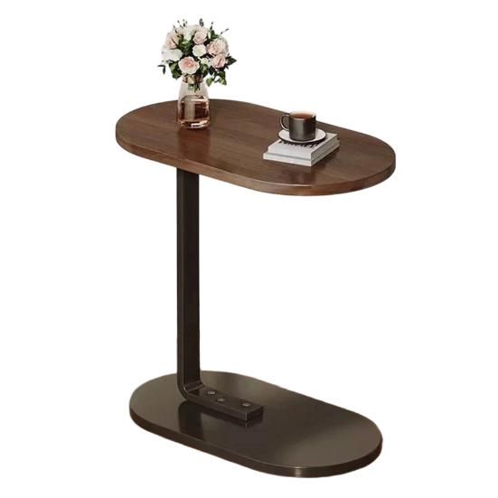 С-образный Приставной Столик Гостиная Спальня Уголок Офиса Металлический Каркас Кофейный Столик Прикроватная Тумбочка Современный Овальный Боковой Столик для Дивана Кушетки Маленькое Пространство