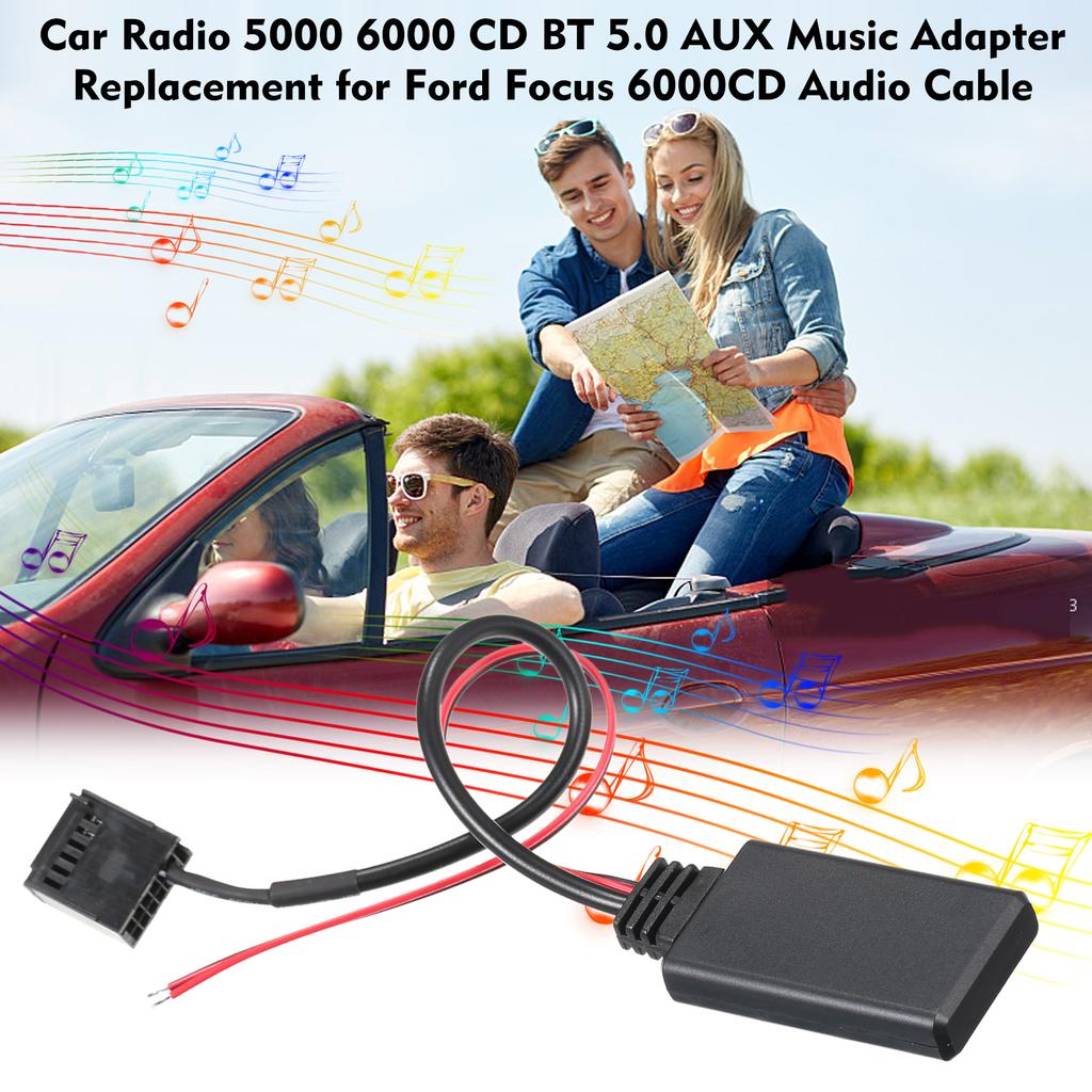 Автомобильный радиоприемник 5000 6000 CD BT 5,0 AUX, сменный музыкальный адаптер для Ford Focus 6000CD, аудиокабель