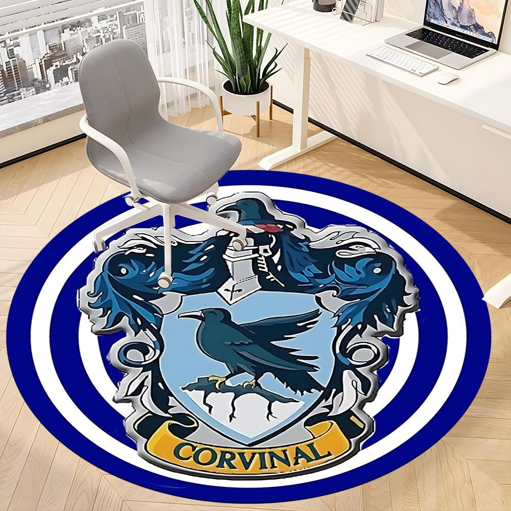 1PC Raven Crest Office Round Rug - Perfect for Office or Study Decor, Non-Slip Backing, Decorative Floor Mat yy250916074