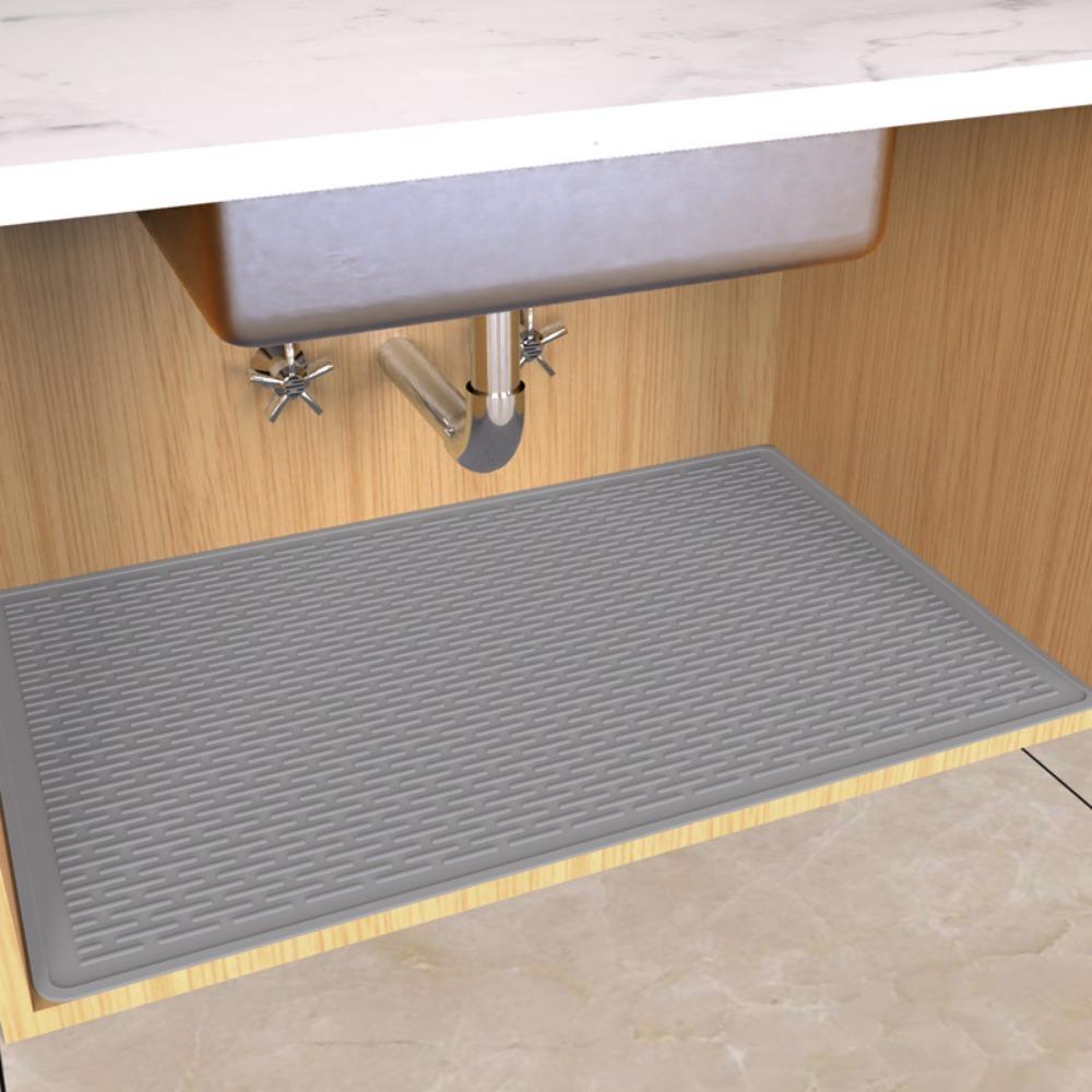 34" x 22" Under Sink Mat Silicone Sink Tray Multi-functional Pet Feeding Mat for Kitchen Bathroom