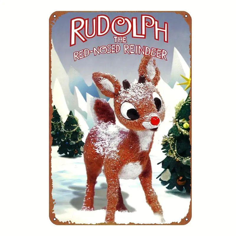 Винтажный металлический постер Рождественский эльф Металлические жестяные таблички Постеры Тарелка Красочный визуальный эффект Настенное искусство для Кафе Бара Офиса Клуба Паба