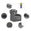 Electric Massage Chair Grey Artificial Leather
