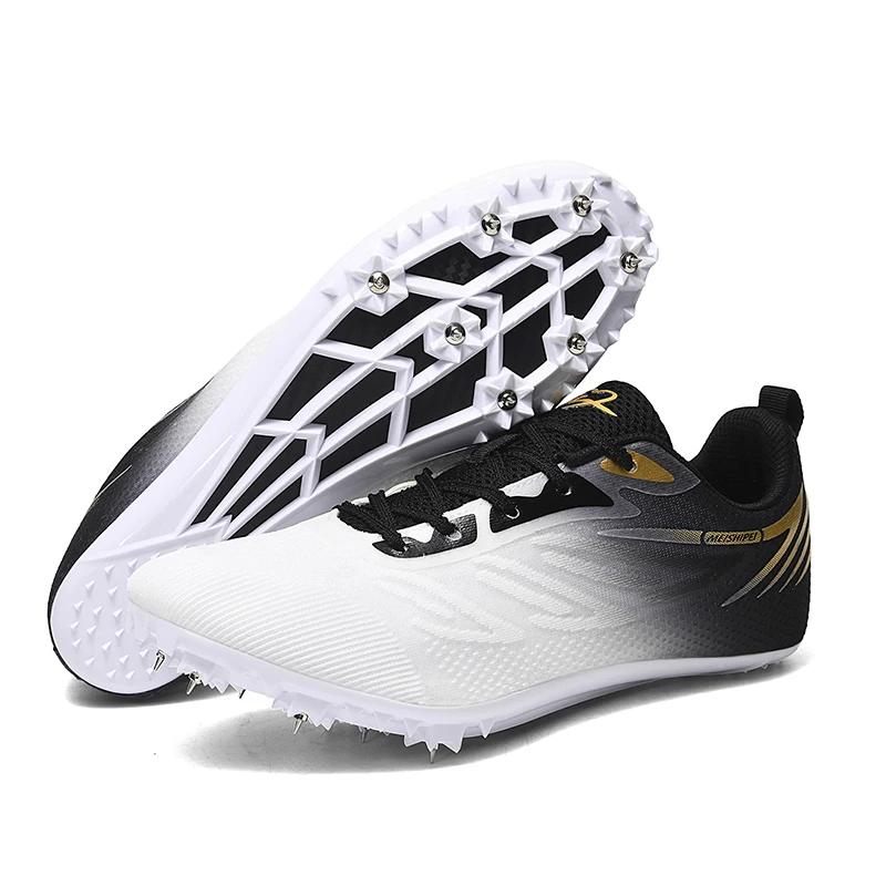 Men Women Track Field Events Cleats Sprint Shoes Athlete Short Spikes Running Sneakers Training Racing Sport Shoes Size 34-44