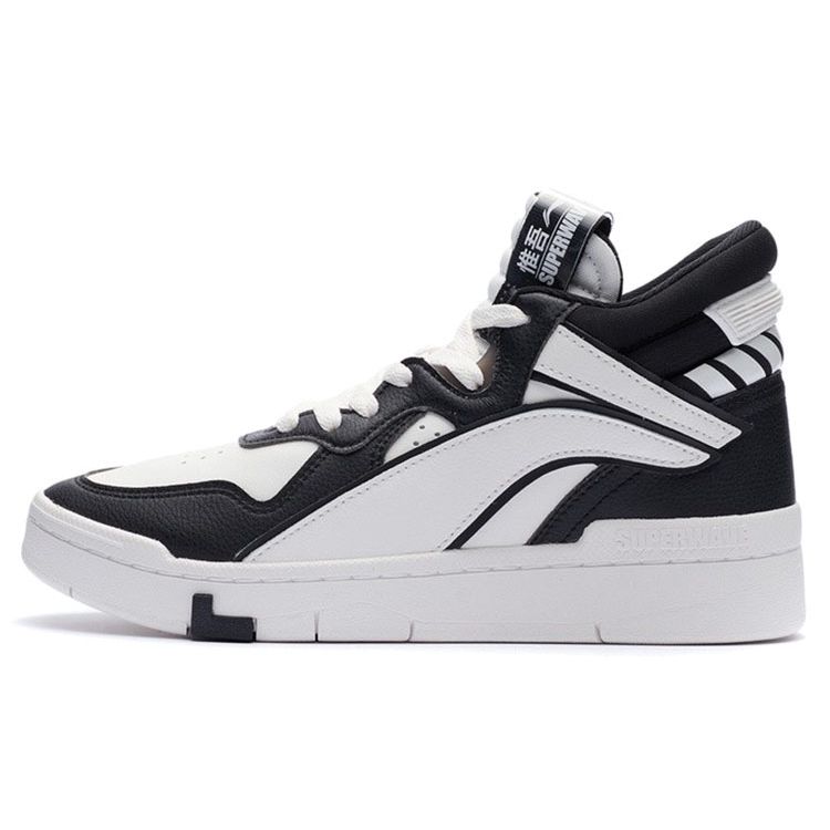 Li Ning Superwave Mid Slip Resistant Durable Lightweight High Top Skate Shoes Women Skate Shoes White Black AGCR234-3