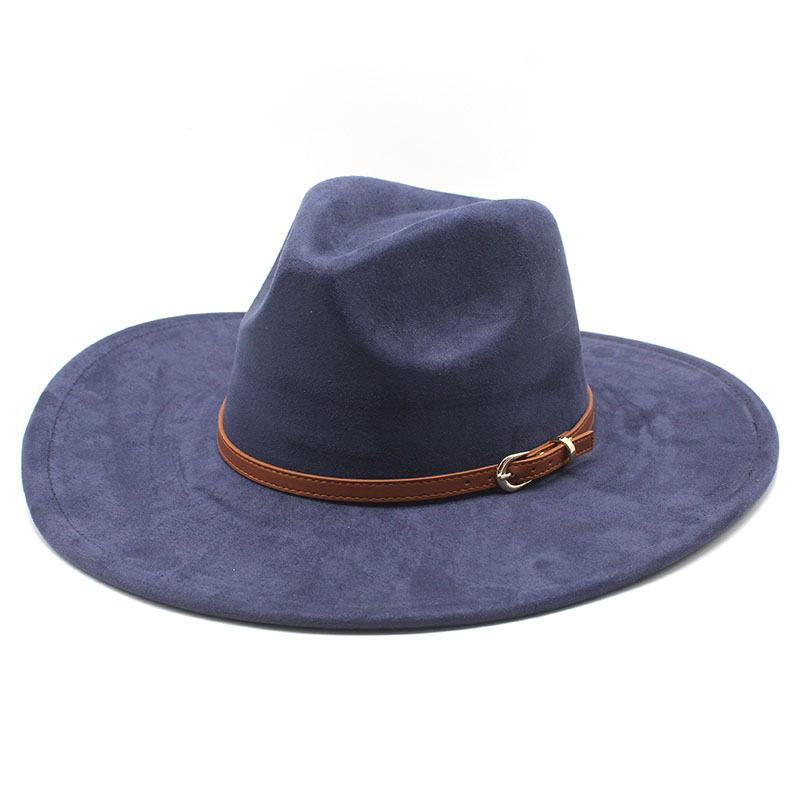 Замшевый цилиндр для мужчин и женщин, большая шляпа с карнизом, плоская кромка, джазовая шляпа