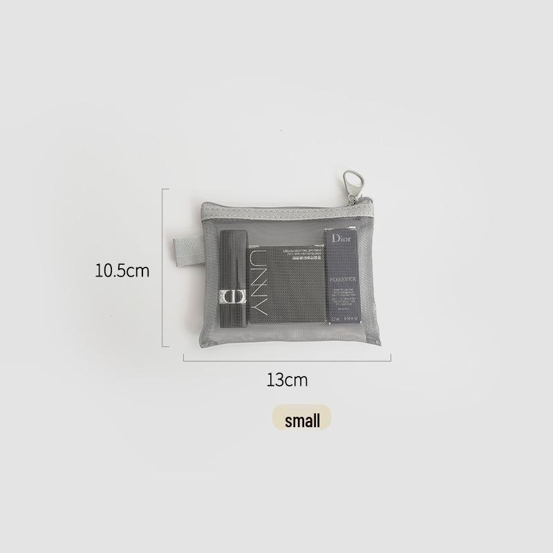 Прозрачная сетчатая косметичка: Вместительная портативная дорожная косметичка для помады и туалетных принадлежностей