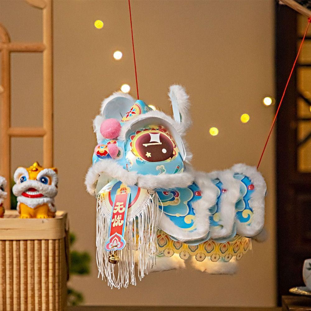 DIY Material Package New Year Lion Dance Lantern Luminous Hand-held Lantern Chinese New Year