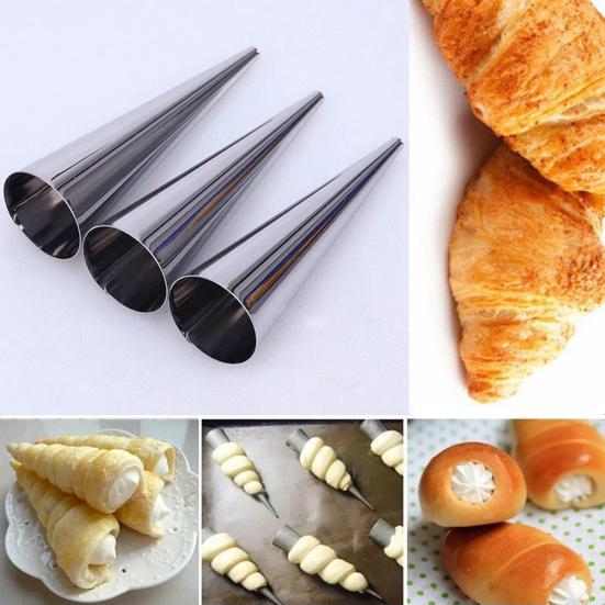 6 шт. Металлические конусообразные спиральные трубочки для круассанов и датской выпечки