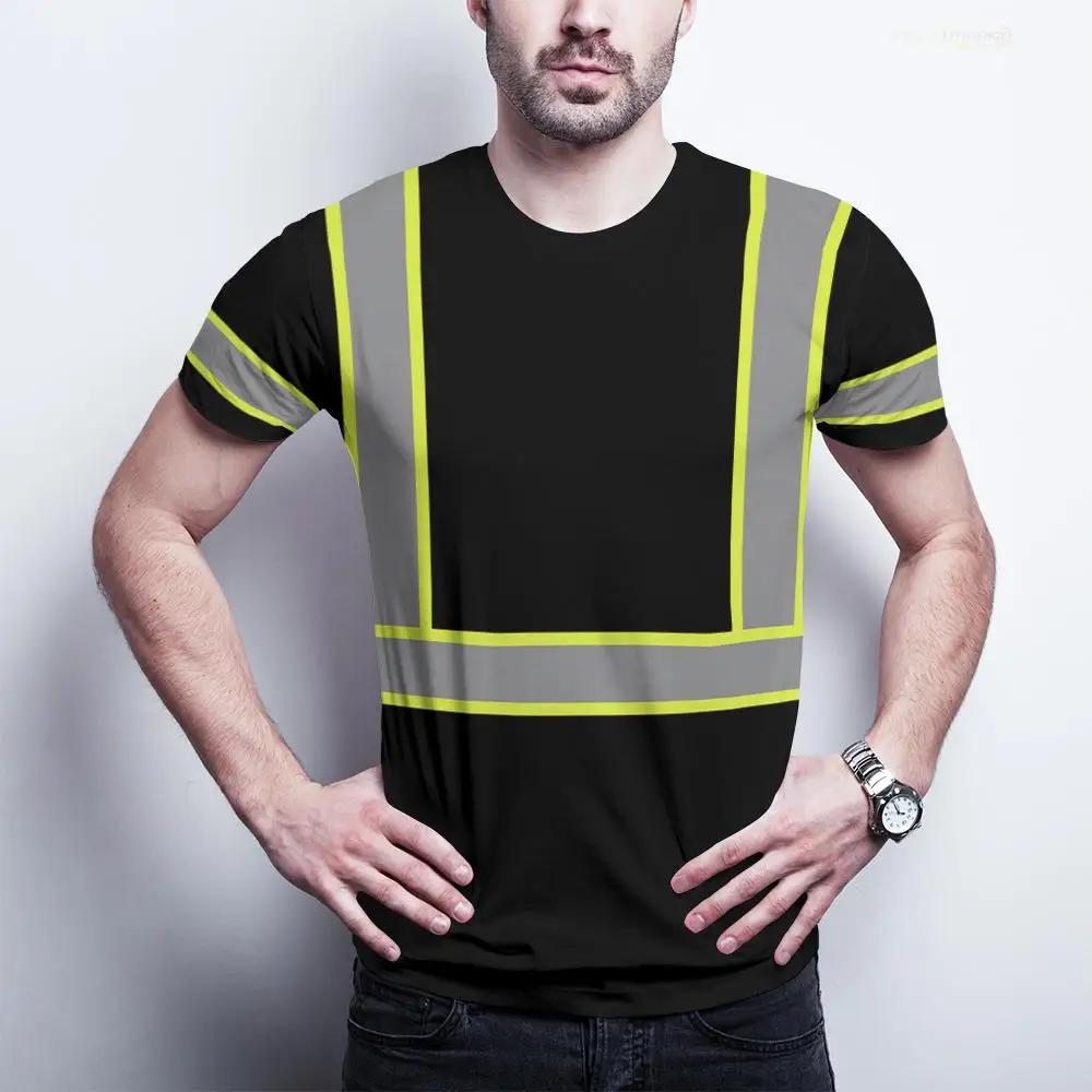 Высококачественные мужские футболки, защитная рабочая одежда, дышащая униформа с 3D-принтом, впитывающая пот, удобная футболка большого размера
