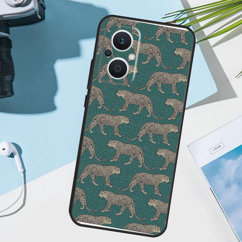 Модный Чехол с Леопардовым Принтом для OPPO Reno 11 12 13 14 Pro 11F 12F 13F 14F 7 8 Lite Чехол для OPPO Find X5 X6 X8 X9 Pro