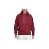 Nike Толстовка с капюшоном Solo Swoosh Solid Color Logo Drawstring, мужская, темно-красная, DX1355-677
