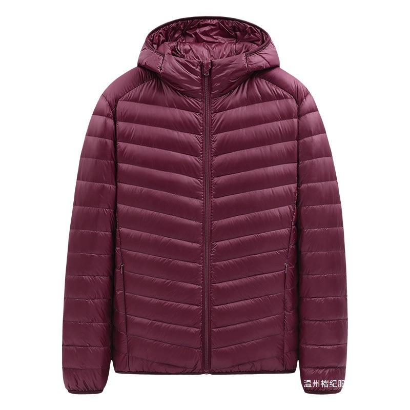 Мужское зимнее пальто Модные куртки с капюшоном из пуха белой утки Большого размера Ультралегкое пуховое пальто Портативные тонкие пуховые парки
