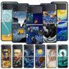 Art Aesthetic Van Gogh Starry Phone Case for Samsung Galaxy Z Flip 3 4 5 Black Folding Mobile Shell Hard PC Coque Protect Cover