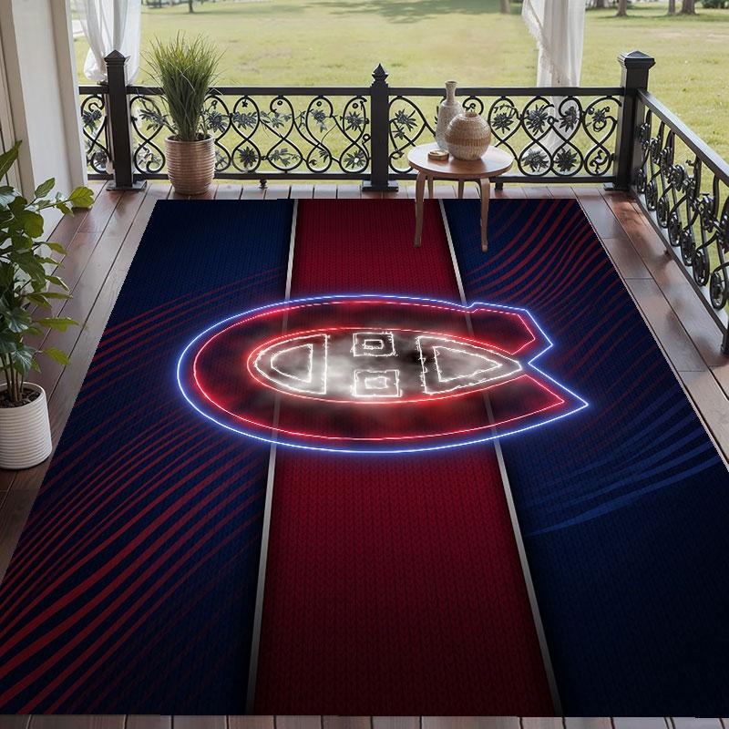 Soft Floor Carpet Montreal Canadiens Pattern Area Rug Decorative Mat For Home Room Decoration