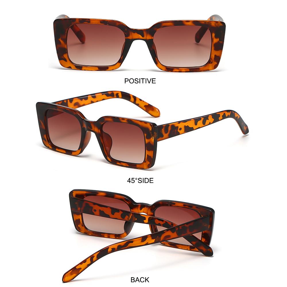 Women's Fashion Beach/Travel Gradient Rectangle Leopard Sun Glasses Square Sunglasses Shades