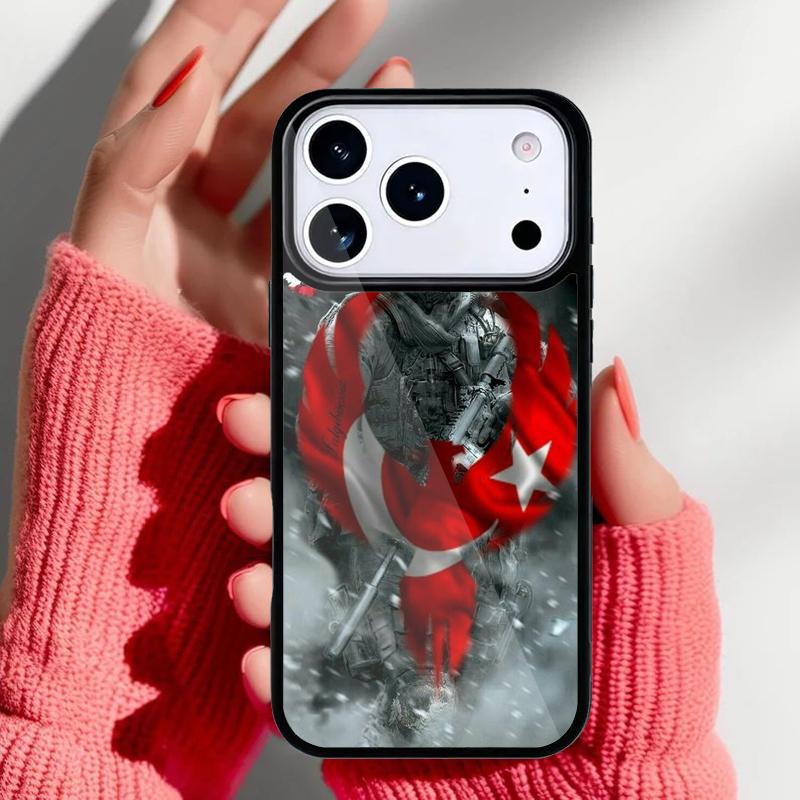 Чехол для телефона 'Солдат Флага Турции' для iPhone 17 Air 16e 15 14 13 Pro Max Задняя крышка для 12 11 Pro Coque