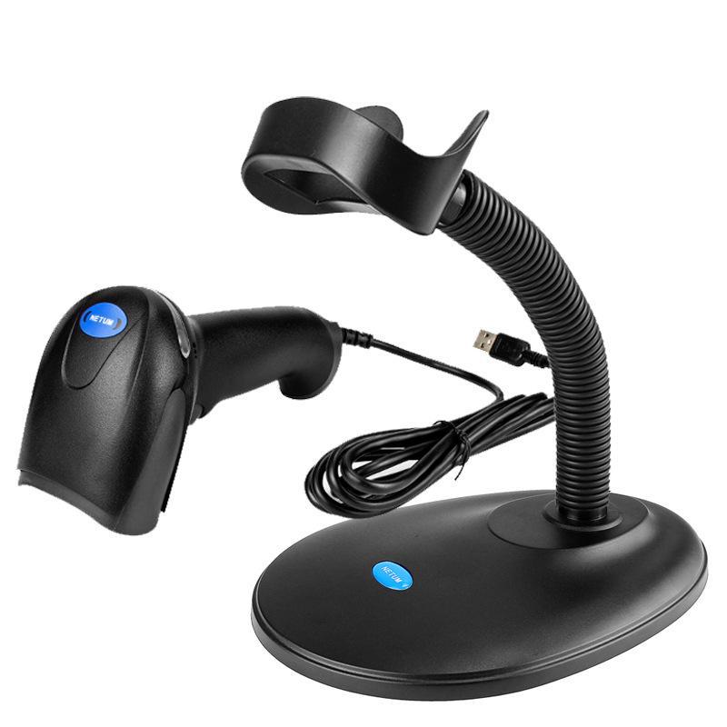 Беспроводной лазерный сканер штрих-кода Xunlei с кронштейном: Совместимость с проводным и QR-кодом для супермаркетов