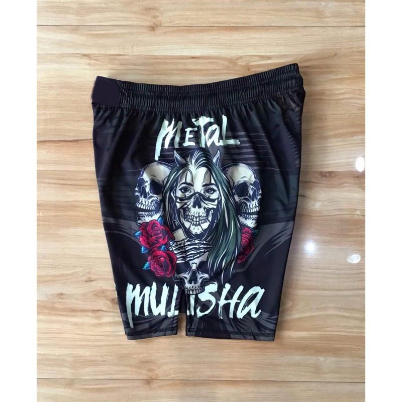 MMA Muay Thai Kickboxing Boxing Shorts Metal Skull UFC Unisex Men Women Kids Pants Fighting Fitness Gym Training Sport Workout