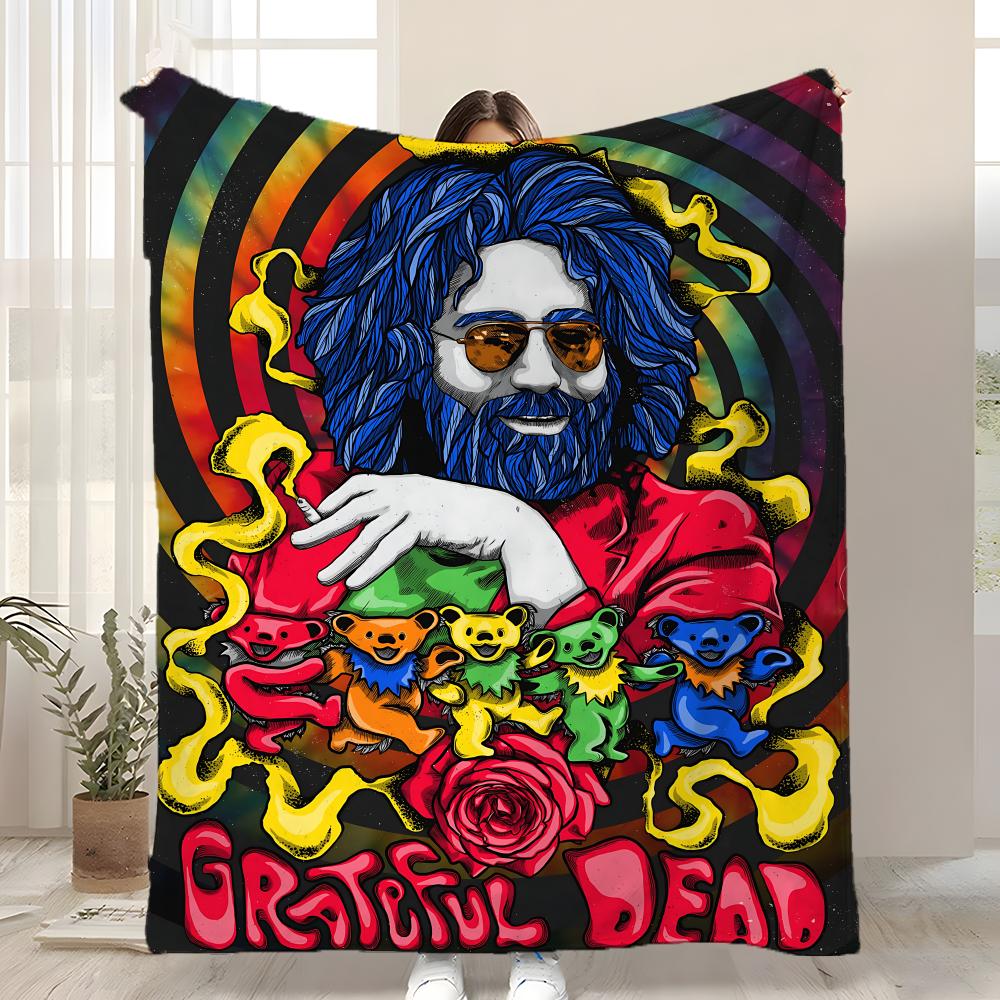Альбом G-Grateful D-Dead группа Бросок Kid-Friendly Фланелевое одеяло Мягкое теплое Антистатическое Моющееся Всесезонное