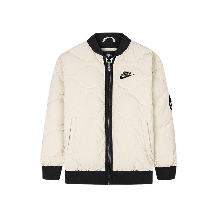 Nike Пуховик Удобный Теплый Свободный Стильный Однотонный Детские Куртки Белый-Песочный NY2342017GS-002