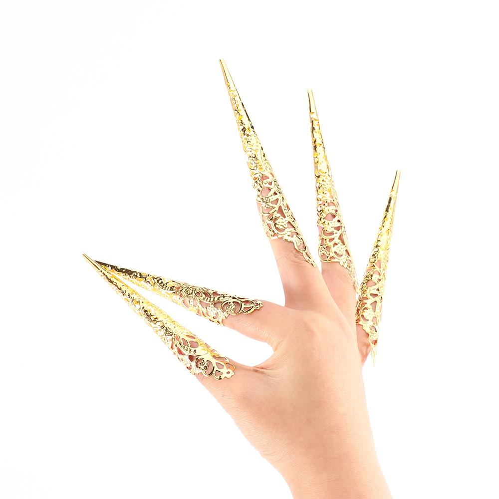 Style Queen Costume Belly Dance Accessories Finger Tip Protection Knuckle Rings Nail Rings Set