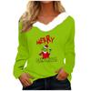 Women's T Shirt Tee Christmas Shirt Long Sleeve Party Christmas Fleece Collar V Neck Top