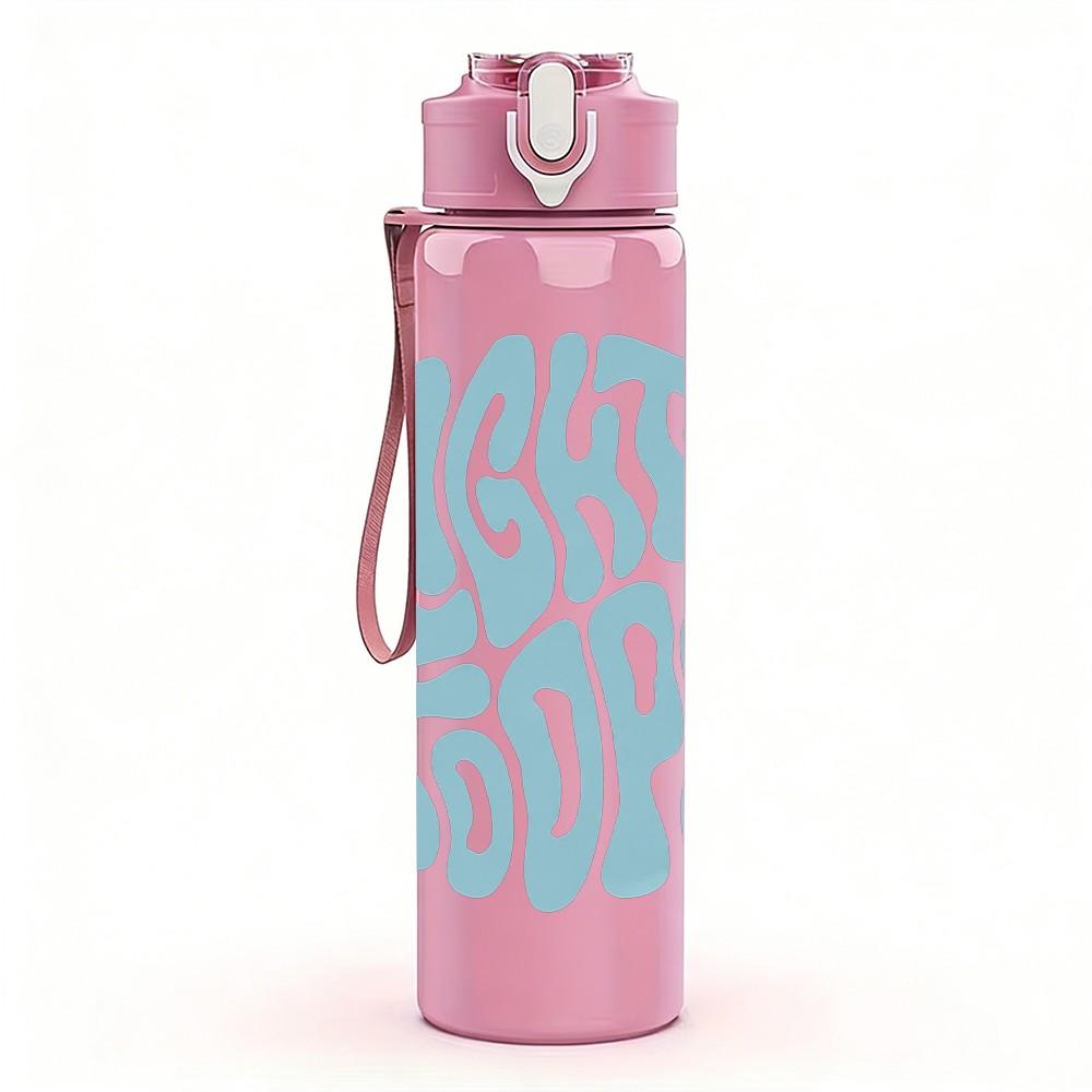 1PC Suicidal Green Text 750ml sports water bottle leakproof straw lid outdoor office home