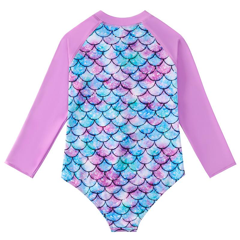 Купальник с длинным рукавом для девочек «Русалка» - Быстросохнущий, Защита от солнца