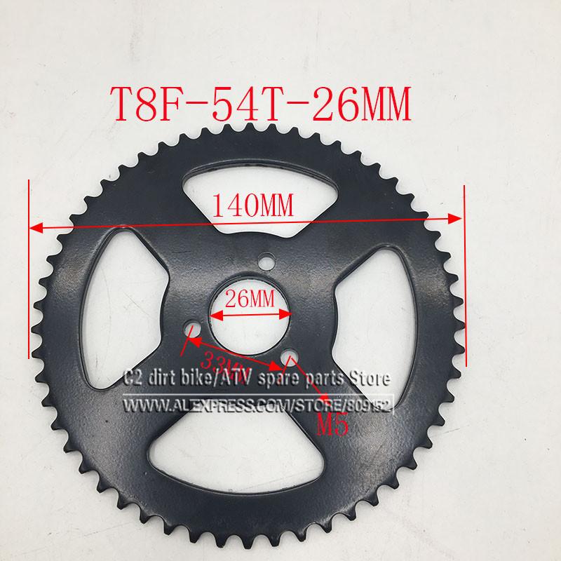 Задняя звезда T8F 35T 38T 44T 54T 64T 74T 35MM 29MM 26MM 54MM ДЛЯ 47cc 49cc Мини Мото Квадроцикла ATV Питбайка Кроссового Велосипеда Запчасти
