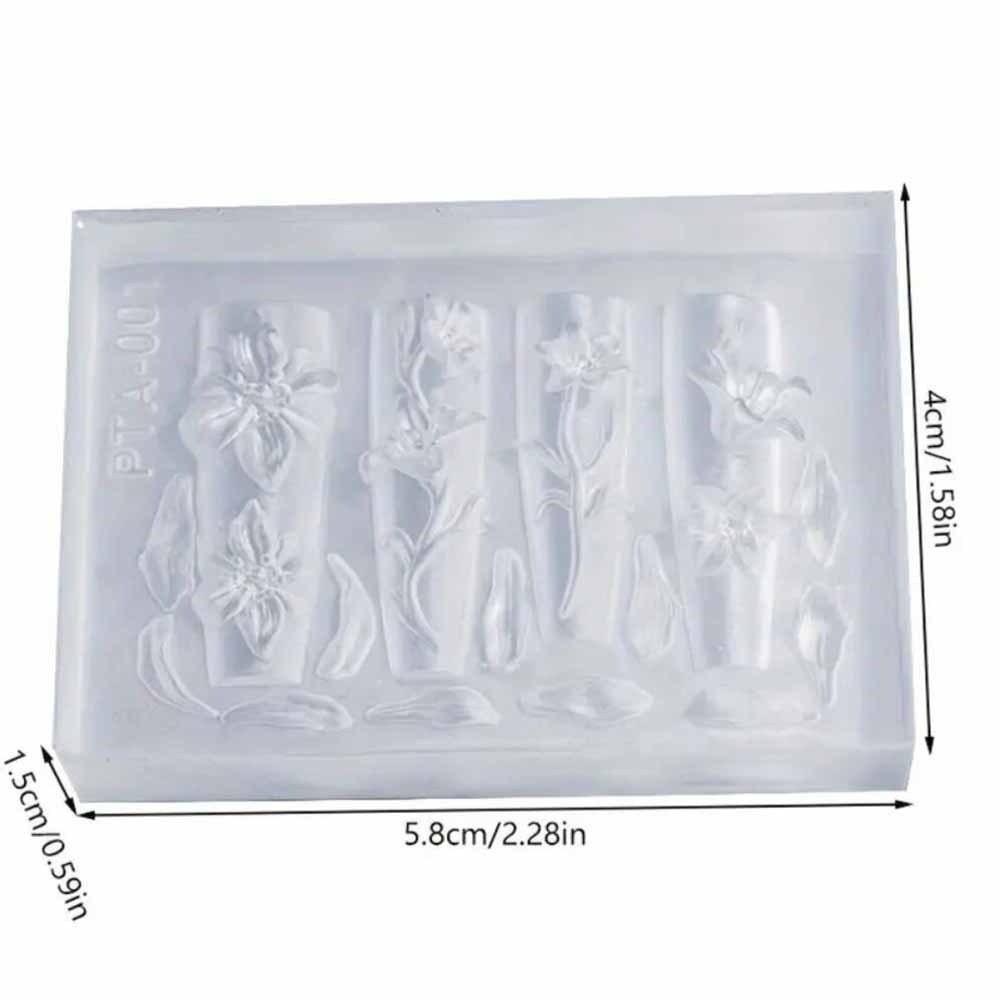 5-Petal Flower Nail Carving Mold 3D Design 3D Silicone Nail Art Molds Flower Nail Mold Nail Art