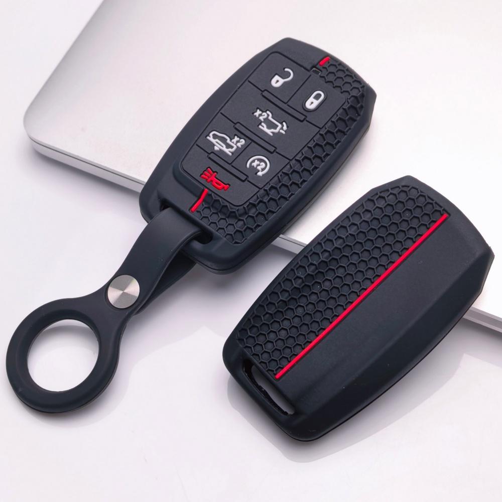 Силиконовый чехол для брелока с кольцом для Dodge Durango Challenger Charger Chrysler 300 для Jeep Grand Cherokee Grand Wagoneer Защитный чехол Подходит для 6