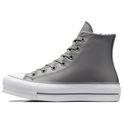 Chuck Taylor All Star Удобные Универсальные Модные Нескользящие Высокие Кеды для Скейтборда Унисекс Кроссовки Серые A05511C