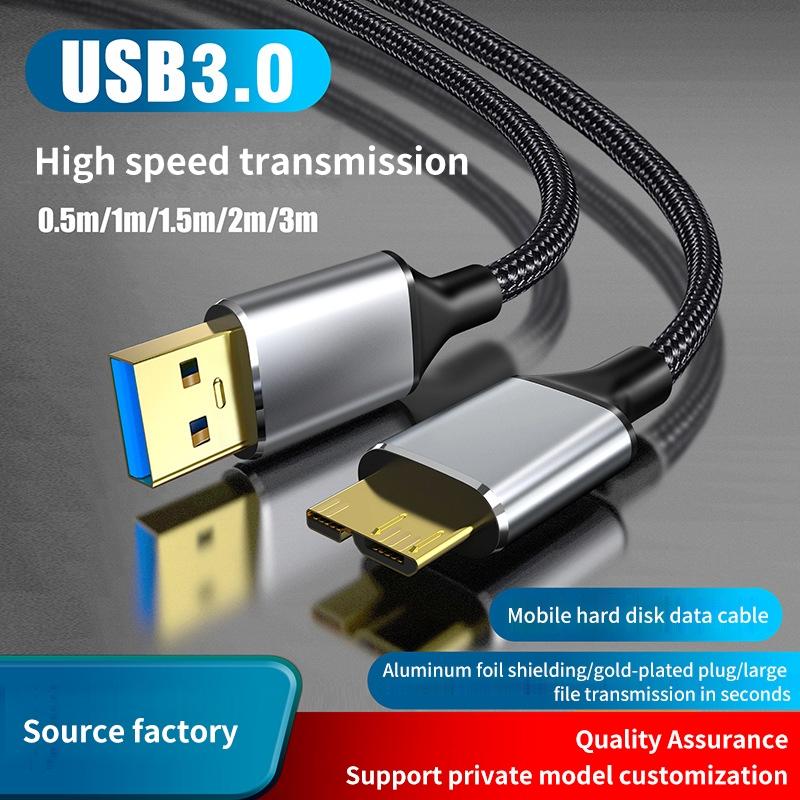 Кабель-соединитель USB 3.0 Type A to Micro B, кабель для быстрой синхронизации данных 5 Гбит/с, 3 А, адаптер USB C to Micro B, внешний кабель для жесткого диска