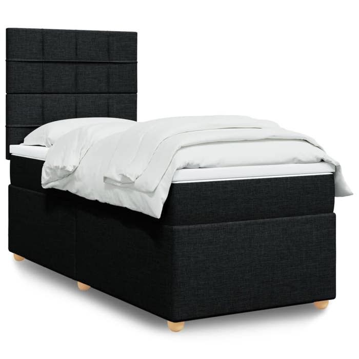 Maison Exclusive - Sommier à lattes de lit avec matelas Noir 100x200 cm Tissu