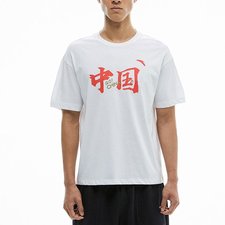 ANTA T Shirts Men's White Crew Neck Moderate Straight Fit 172130106-1