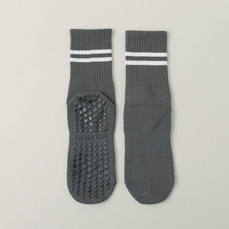 Женские осенне-зимние фитнес-носки для йоги и спорта, высокие, нескользящие для пола