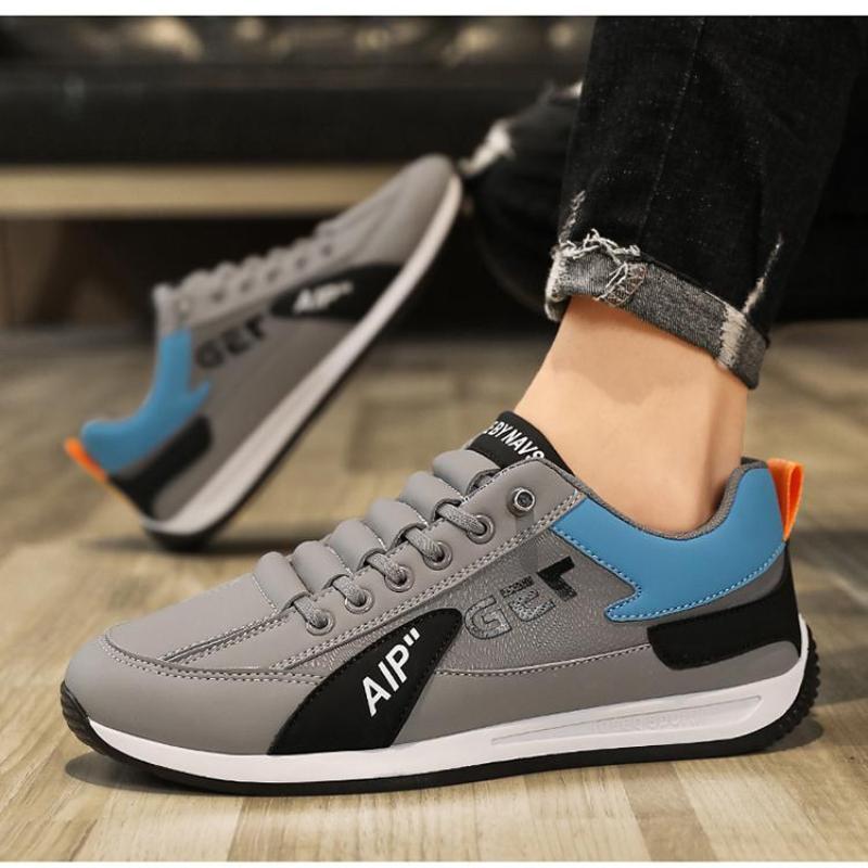 Мужская обувь из кожи, спортивные кроссовки со шнуровкой, нескользящие туфли на плоской подошве, повседневные, универсальные, с мягкой подошвой, для ходьбы, бега, для активного отдыха, для взрослых