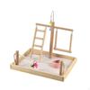 Parrot Playstand Playground Bird Cage Accessory, Wood Perch Stand Gym for Macaws