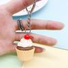 Creative Gift: Hamburger Sandwich Keychain & PVC Cake French Fries Pendant for Schoolbags - Perfect for Males and Females!