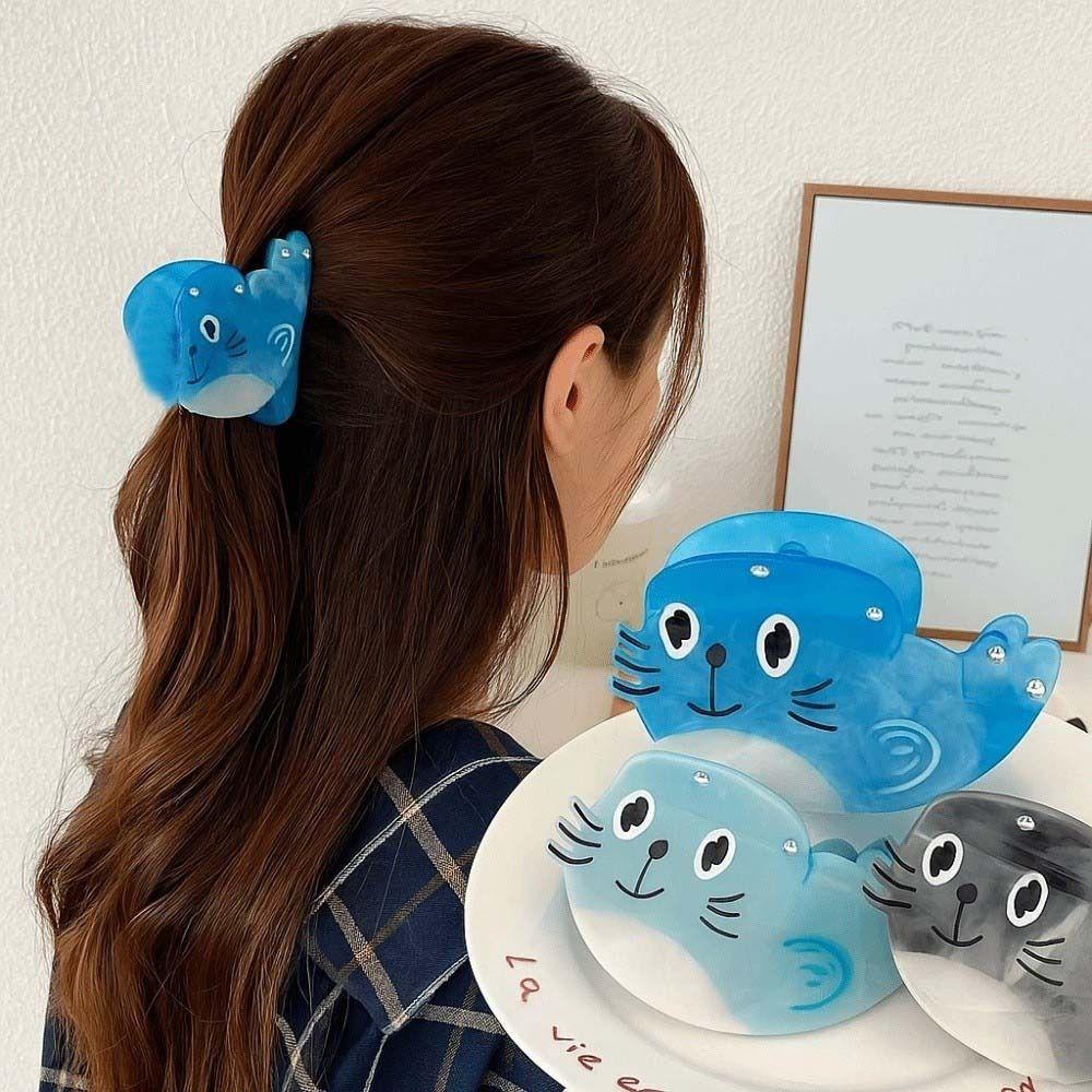 Korean Style Headwear Sea Lion Hair Claw Creative Geometry Shark Clip Ocean Animal Hair Clip Girls